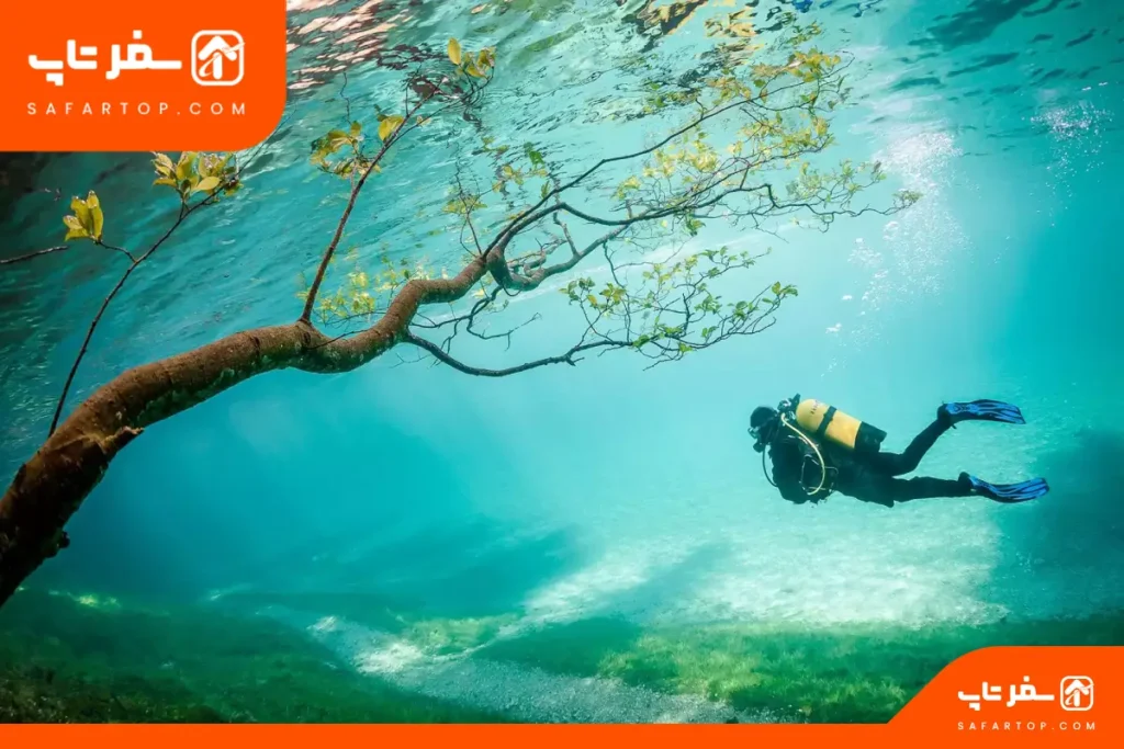 غواصی در نزدیکی ساحل قشم